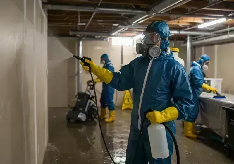 Basement Sanitization and Antimicrobial Treatment process in South Bloomfield, OH